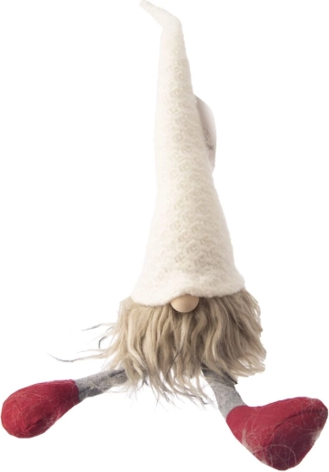 Plišani božićni patuljak bijelo/crveni 42 cm