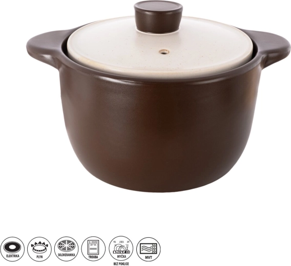 Keramički vatrostalni lonac s poklopcem 6,9 l