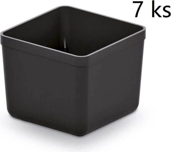 Set od 7 plastičnih kutija za alat Unite Box, crna, 55 × 55 × 165 mm