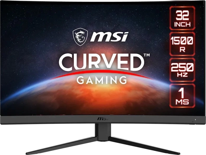 Zakrivljeni gaming monitor 31,5" FHD 250 Hz – crni