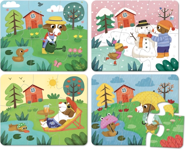 Vilac drvene puzzle četiri godišnja doba u kutiji