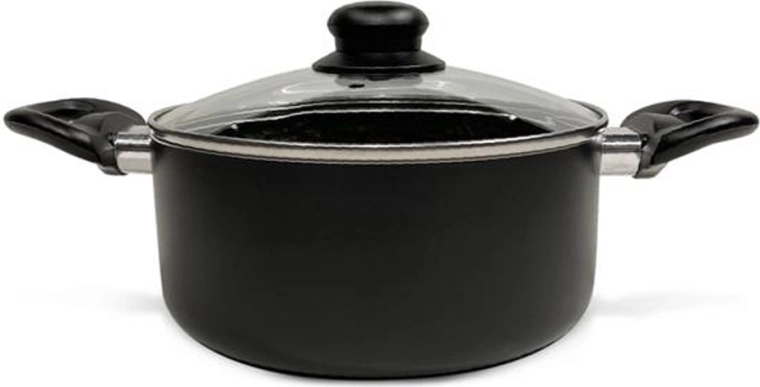 Kastrul s staklenim poklopcem Kitchisimo Nero 24 cm, 4 l