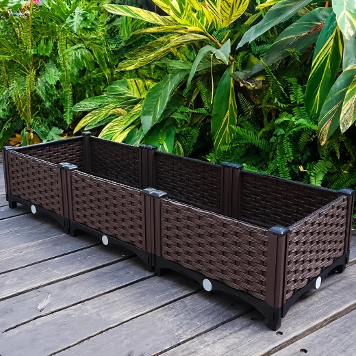 Modularna vrtna žardinjera za cvijeće i povrće 120 × 40 × 22 cm smeđa