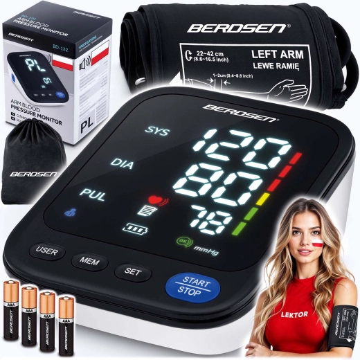 Tlakomjer za nadlakticu s glasovnim uputama na poljskom BERDSEN BD-122