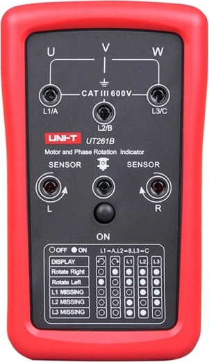 Uni-T UT261B tester redoslijeda faza i smjera vrtnje motora