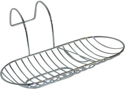 Viseća ovalna sapunjarica za kadu, 28 × 12,5 cm, krom