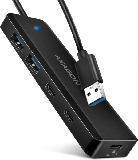 Axagon Travel kompaktni 4-portni USB hub 5 Gb/s (2× USB-A, 2× USB-C)
