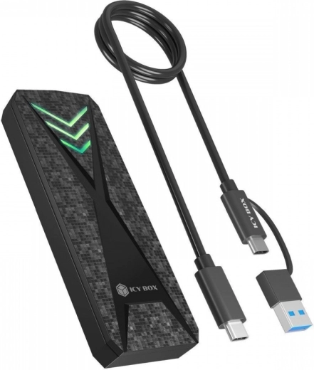 Vanjsko kućište za SSD NVMe M.2 s USB‑C i RGB osvjetljenjem