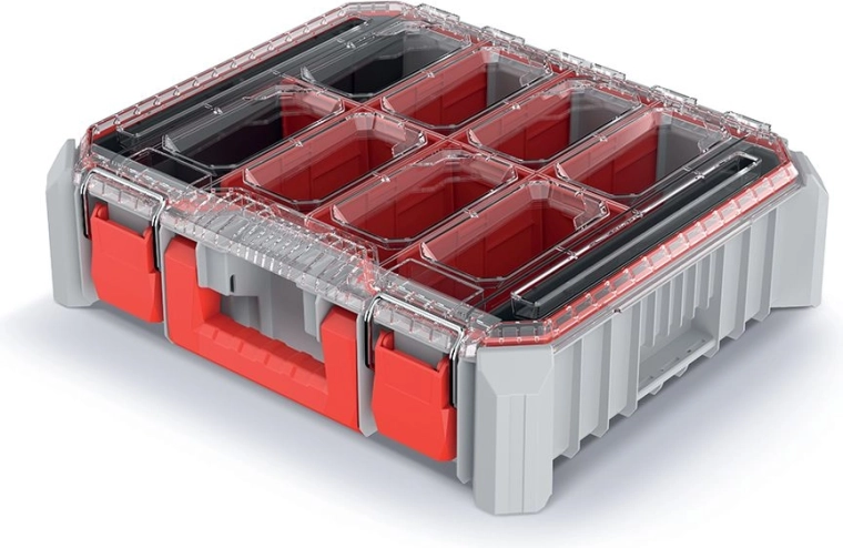 Organizator za alat C BLOCK BRIDGE, sivo‑crveni, 44,5 × 36,8 × 12,2 cm