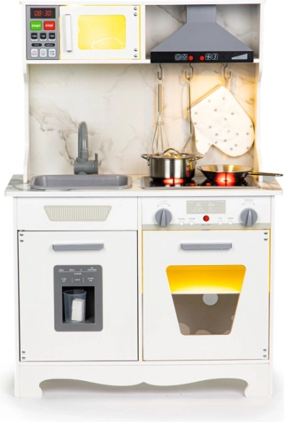 Drvena dječja kuhinja sa svjetlosnim i zvučnim efektima + pribor ECOTOYS