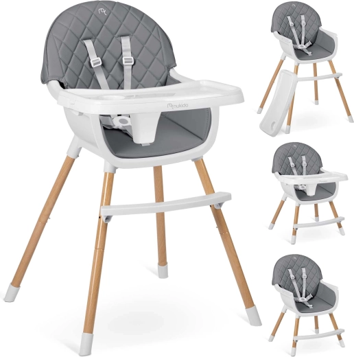 Dječja hranilica NUKIDO Lilo siva 3u1