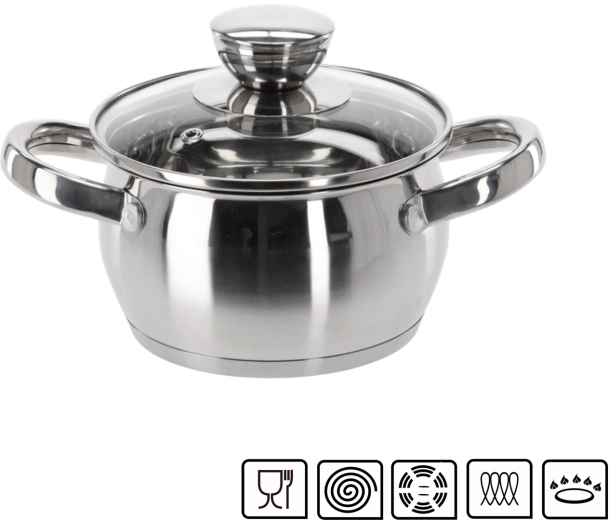 Nehrđajući lonac s poklopcem Belly 1 l 14 cm