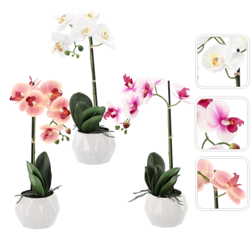 Umjetni cvijet orhideje mix 3 boje 42 cm