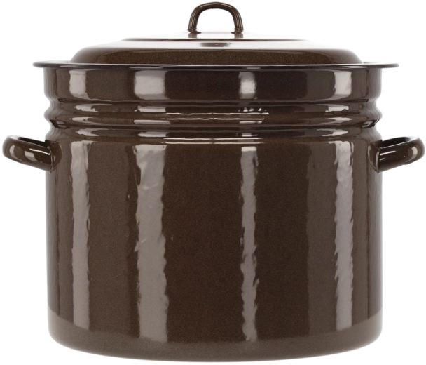 Emajlirani lonac 40 l, 40 cm, smeđi s poklopcem