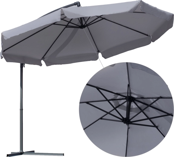 Vrtni suncobran Solaro Grey s navlakom