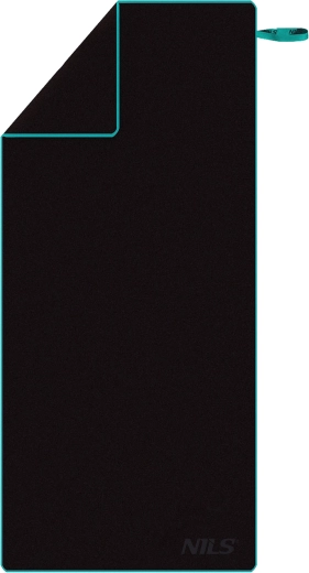 Brzoošusujući mikrovlakneni ručnik NILS crno/plavi 200 × 90 cm