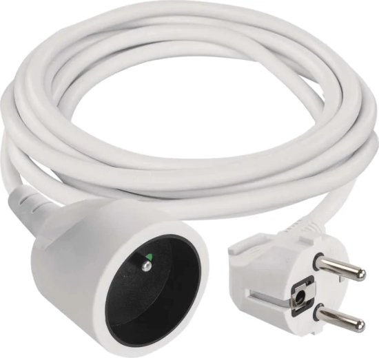 Produžni kabel EMOS 2 m, 1 utičnica, bijeli