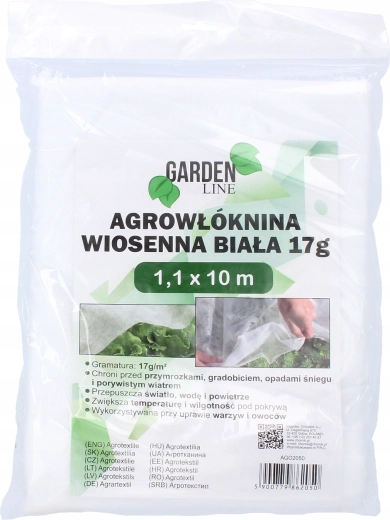 Agrotekstilija proljetna bijela 1,1 × 10 m, 17 g/m²