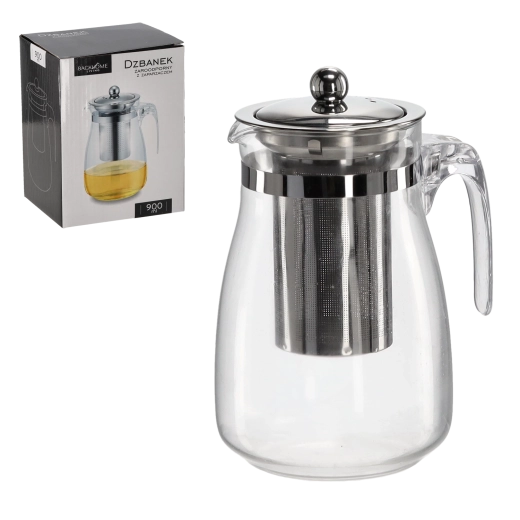 Vatrootporni stakleni vrč s inox cjedilom 900 ml