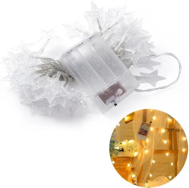 Dekorativna LED svjetla u obliku zvijezde 5 m - hladna boja