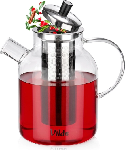 Staklena čajnika s inox čajnim filtrom 1,5 l