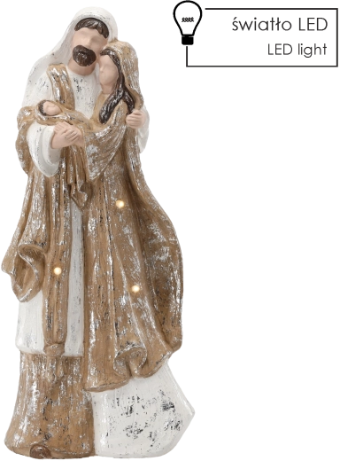 Božićna figurica Sveta obitelj s LED osvjetljenjem 55 cm