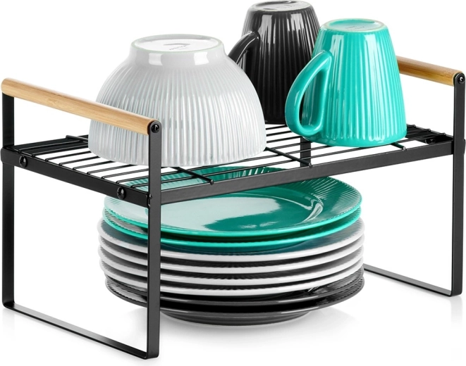 Kuhinjska metalna polica crna 33 × 21 × 19,5 cm