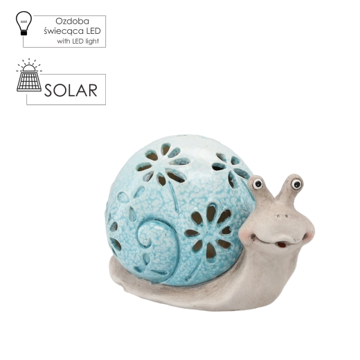 Vrtni plavi puž s LED osvjetljenjem – set 2 kom