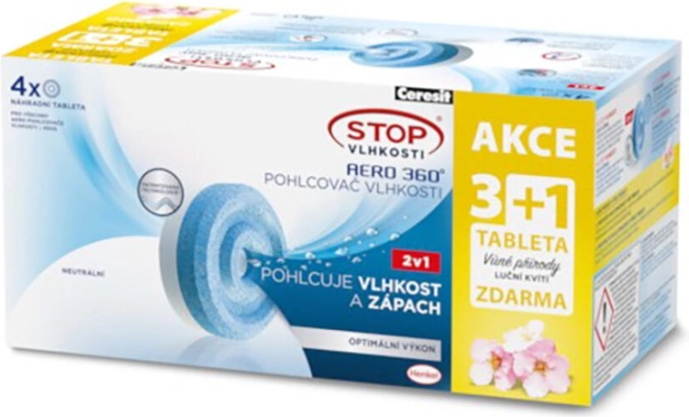 Punjenja za upijač vlage CERESIT AERO 360, 4×450 g, miris livadnog cvijeća