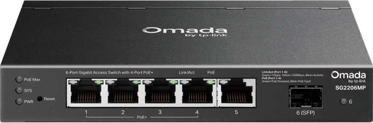 Tp-link Omada gigabitni switch s 4× PoE+ i 1× SFP (6 portova)