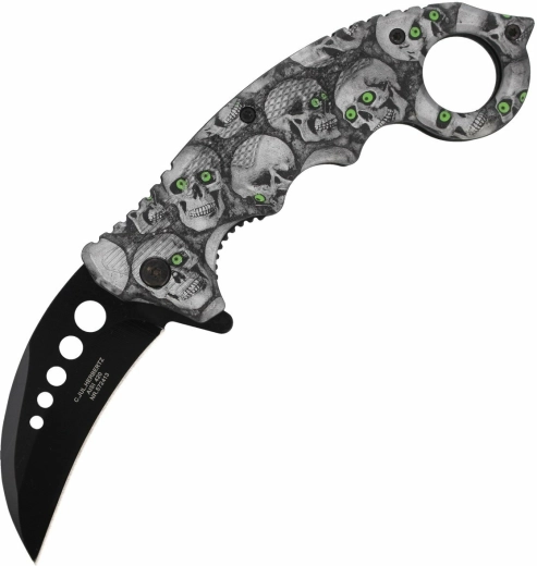 Herbertz CJH Totenköpfe džepni preklopni nož karambit 7,3 cm