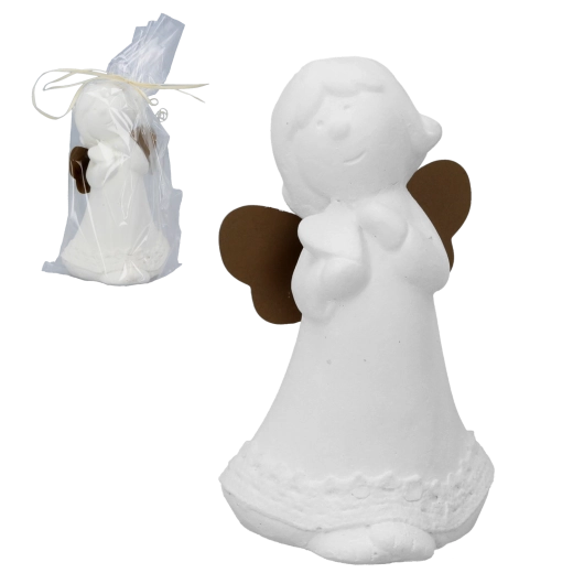 Keramička figurica anđeo srce zlatna 12,5 cm