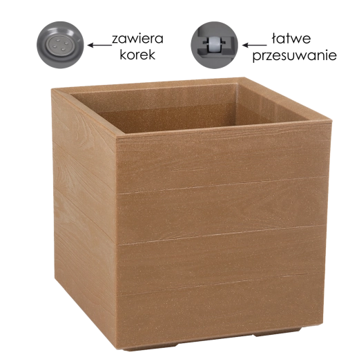 Žardinijera Lamela Karo Eco Wood s imitacijom prirodnog drva 39 cm