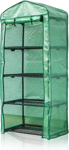 Vrtni plastenik 69 × 50 × 160 cm s 4 police, zeleni