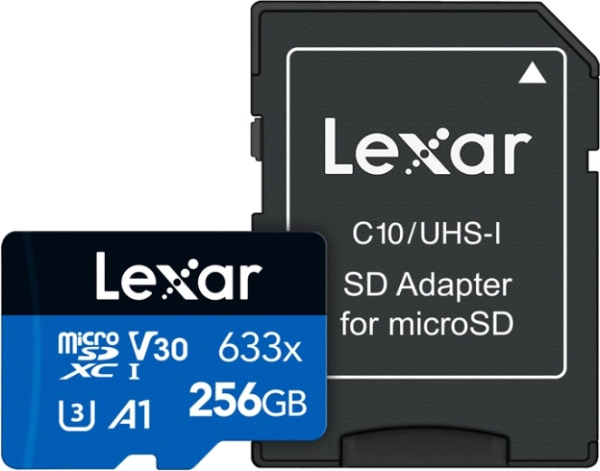 Lexar High-Performance 633x microSDXC 256 GB s SD adapterom