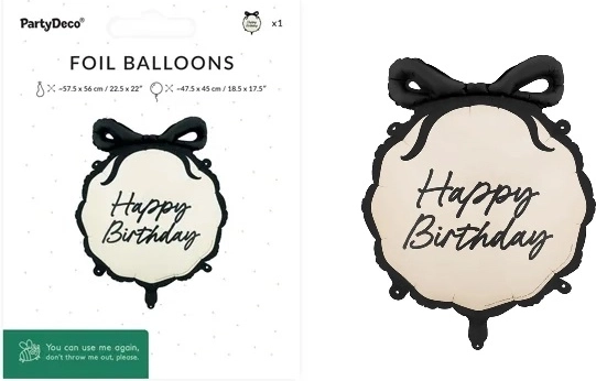 Folijski balon u obliku pastile Happy Birthday 47,5 × 45 cm mix