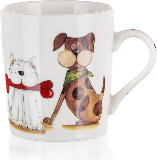 Keramička šalica DOG AND CAT 250 ml, bijela
