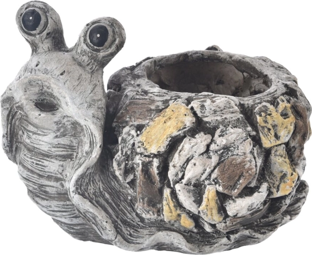 Keramička tegla EBI u obliku puža s kamenim izgledom 30 × 23 × 23 cm
