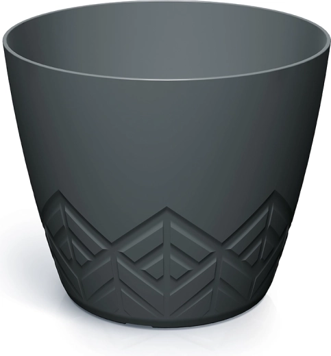 Plastična tegla s geometrijskim uzorkom 13,8 cm – ugljeni ton