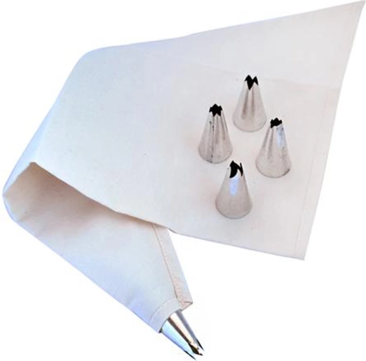 Set za ukrašavanje torti s pamučnom vrećicom i 5 metalnih nastavaka