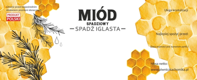 Set naljepnica za med – medun smreka/bor (154 × 60 mm), 100 kom