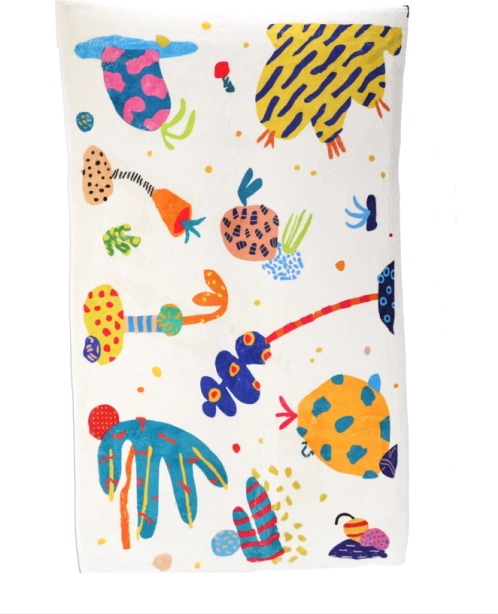 Tepih, dječja podloga za puzanje, 140 x 80 cm, bež boja