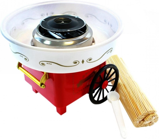 Retro stroj za pripremu slatke šećerne vate crveni