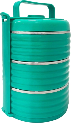 Plastični nosilac za hranu s nehrđajućom unutrašnjošću TORO 3×0,6 l