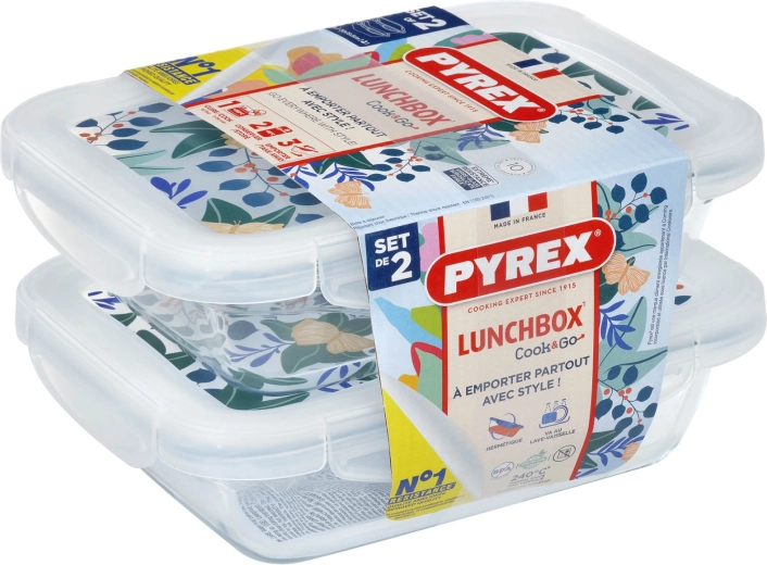 Set pravokutnih staklenih posuda PYREX 2 × 0,8 l