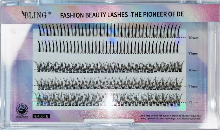 Svileni čuperci trepavica BLING, 10-12 mm