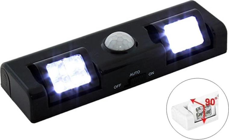 Zd26b lampa 8 LED s detektorom pokreta crna