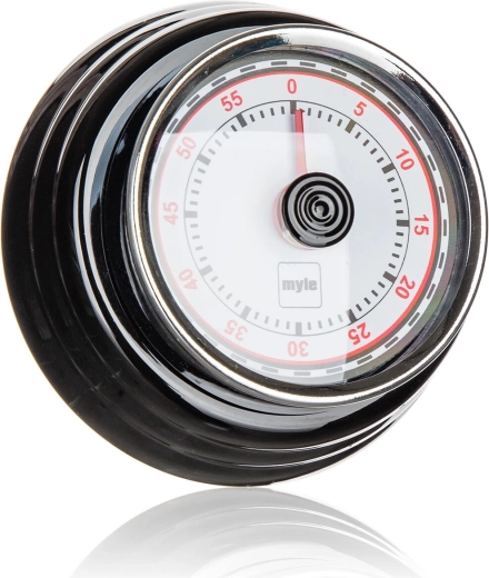 Kuhinjski timer CULINARIA, 7 cm, nehrđajući čelik, crna, s magnetom
