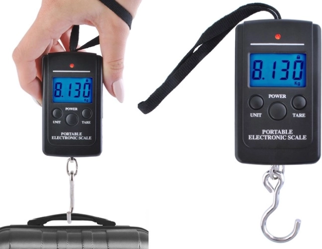 Džepna elektronička vaga za prtljagu s LED zaslonom - 40 kg