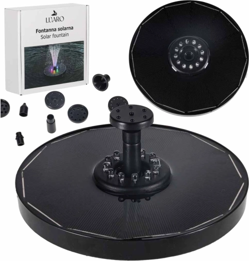 Solarna plutajuća fontana za ribnjak s LED RGB, 16,5 cm